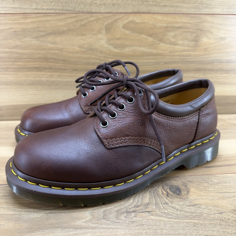 Dr Martens Oxfords Mens 9 Brown Pebble Grain Leather Y2K Business Casual